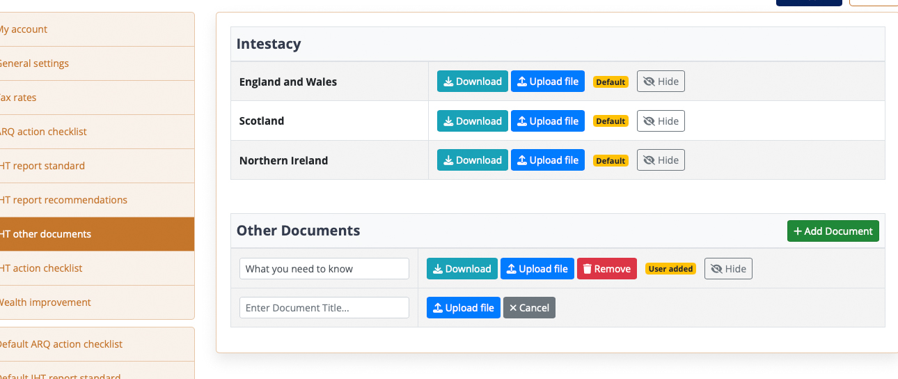 ARQ - Upload docs